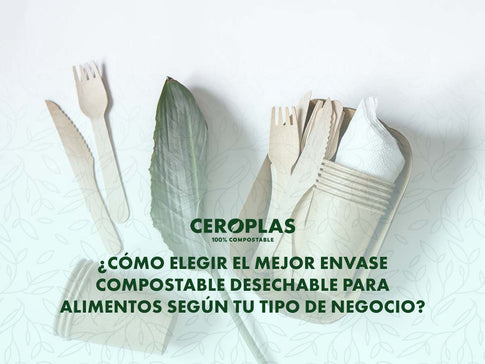 Envase compostable desechable para alimentos