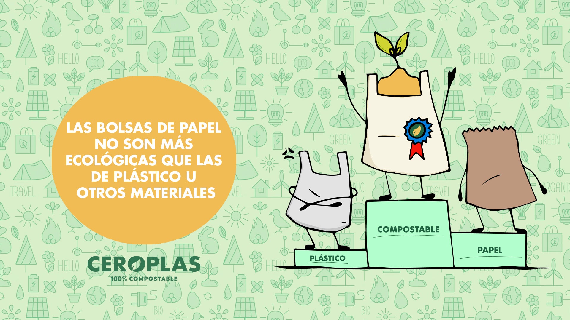 Las bolsas de papel no son más ecológicas que las de plástico u otros materiales.