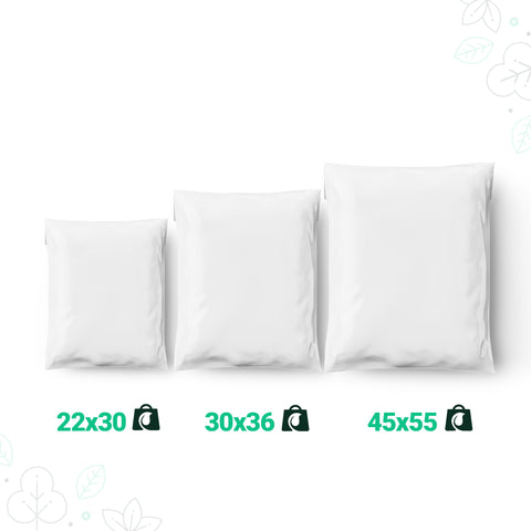 Bolsa de envío blanca sin impresión