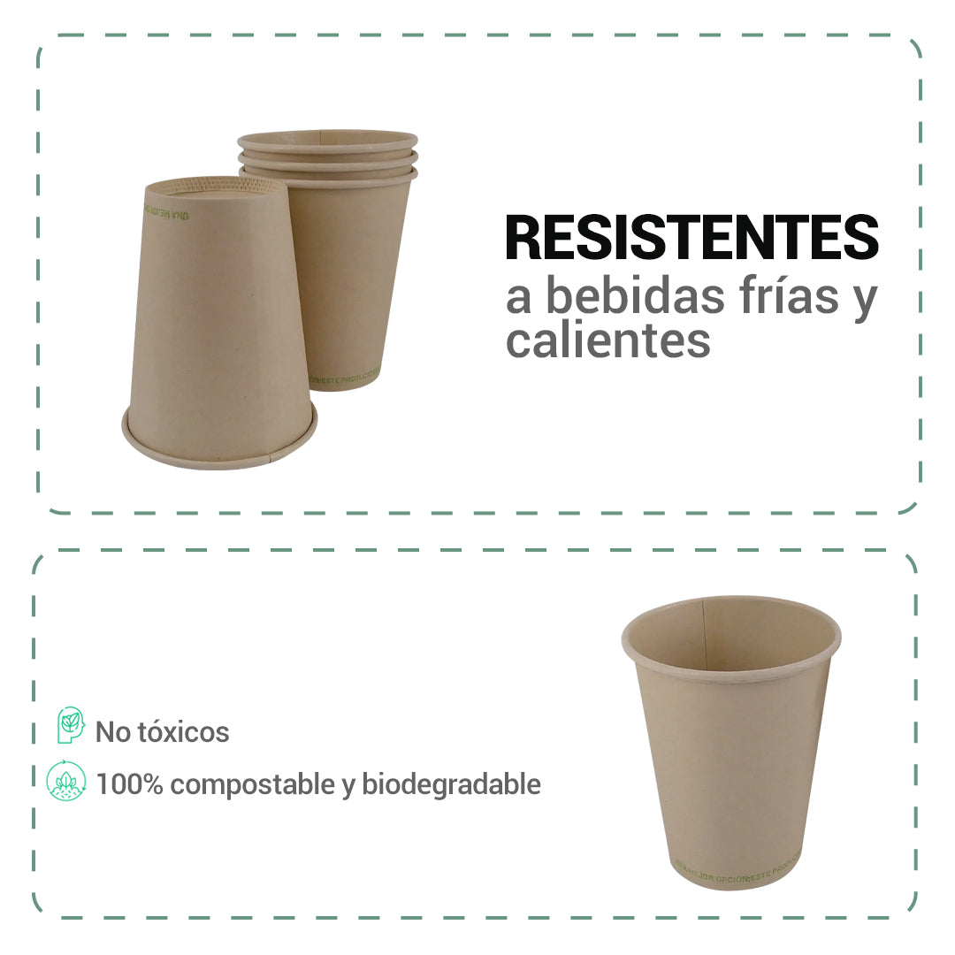 Vaso compostable beige