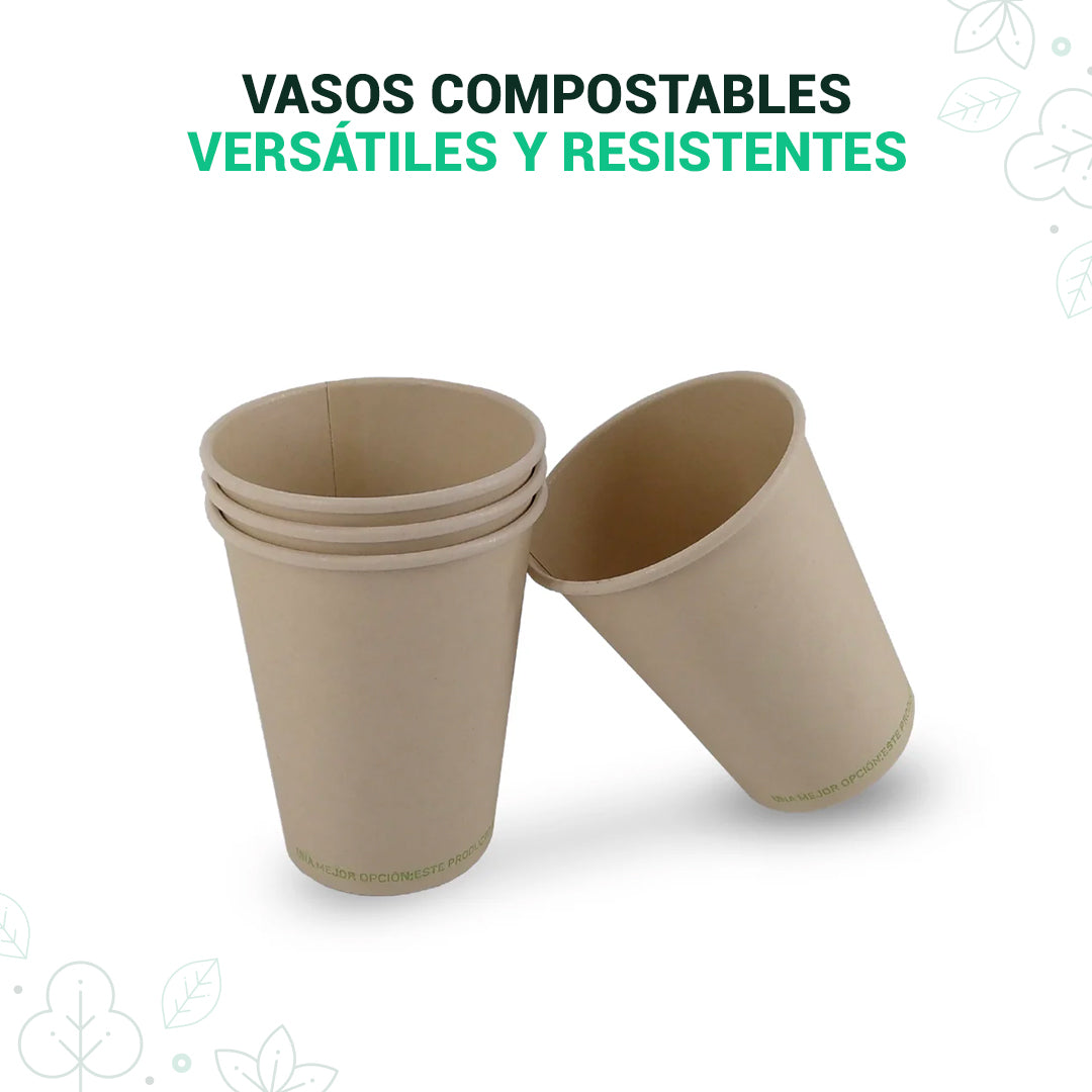 Vaso compostable beige