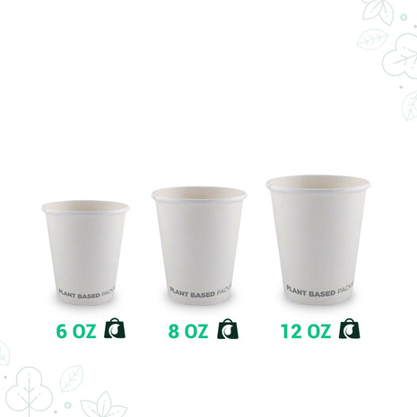 Vaso compostable blanco